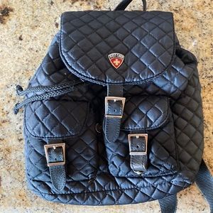 Vintage Postcard quilted backpack.  11” x 10.5” width.